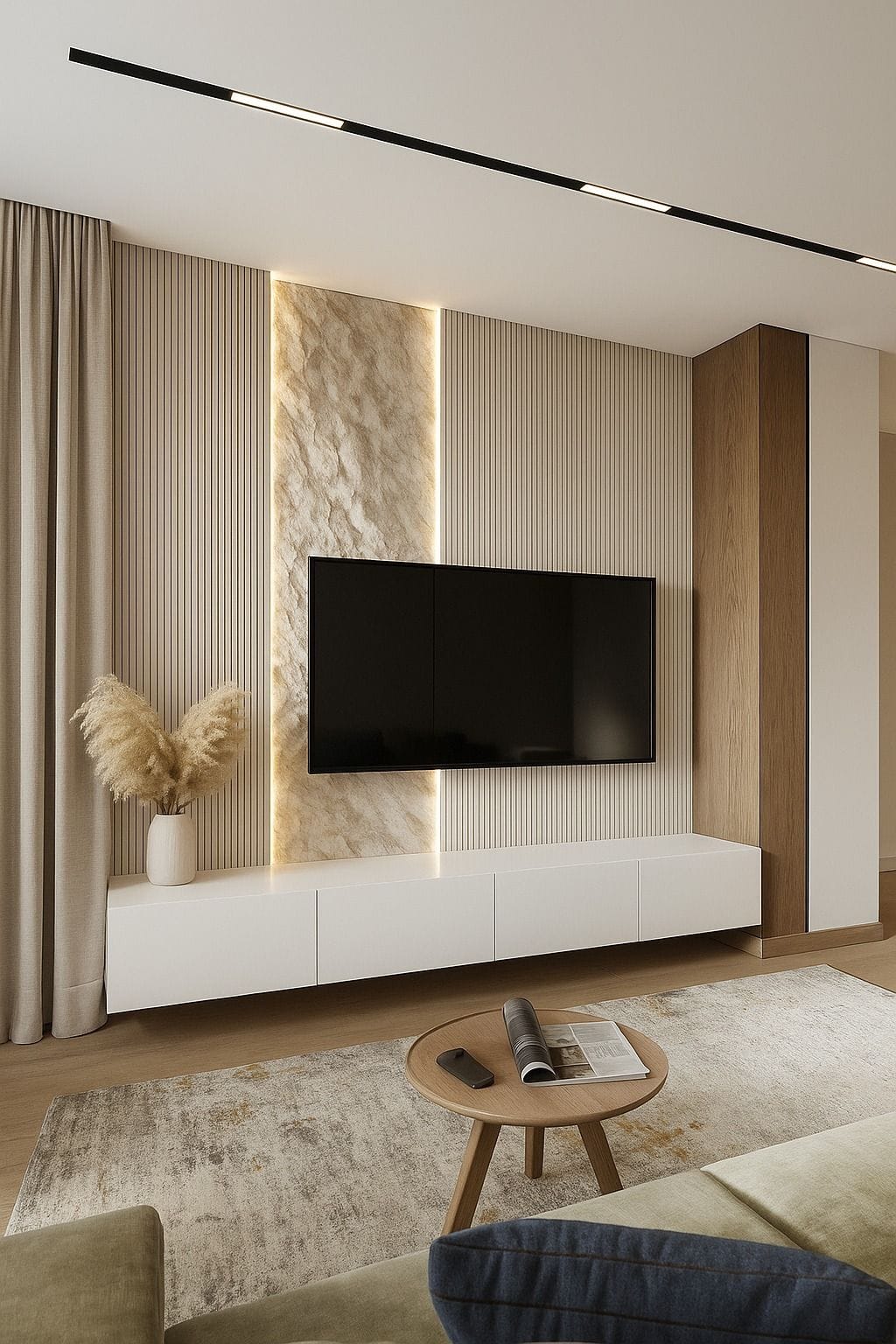 პრემიუმ TV კედელი Modero Space Design-ისგან – თანამედროვე და ფუნქციური დიზაინი