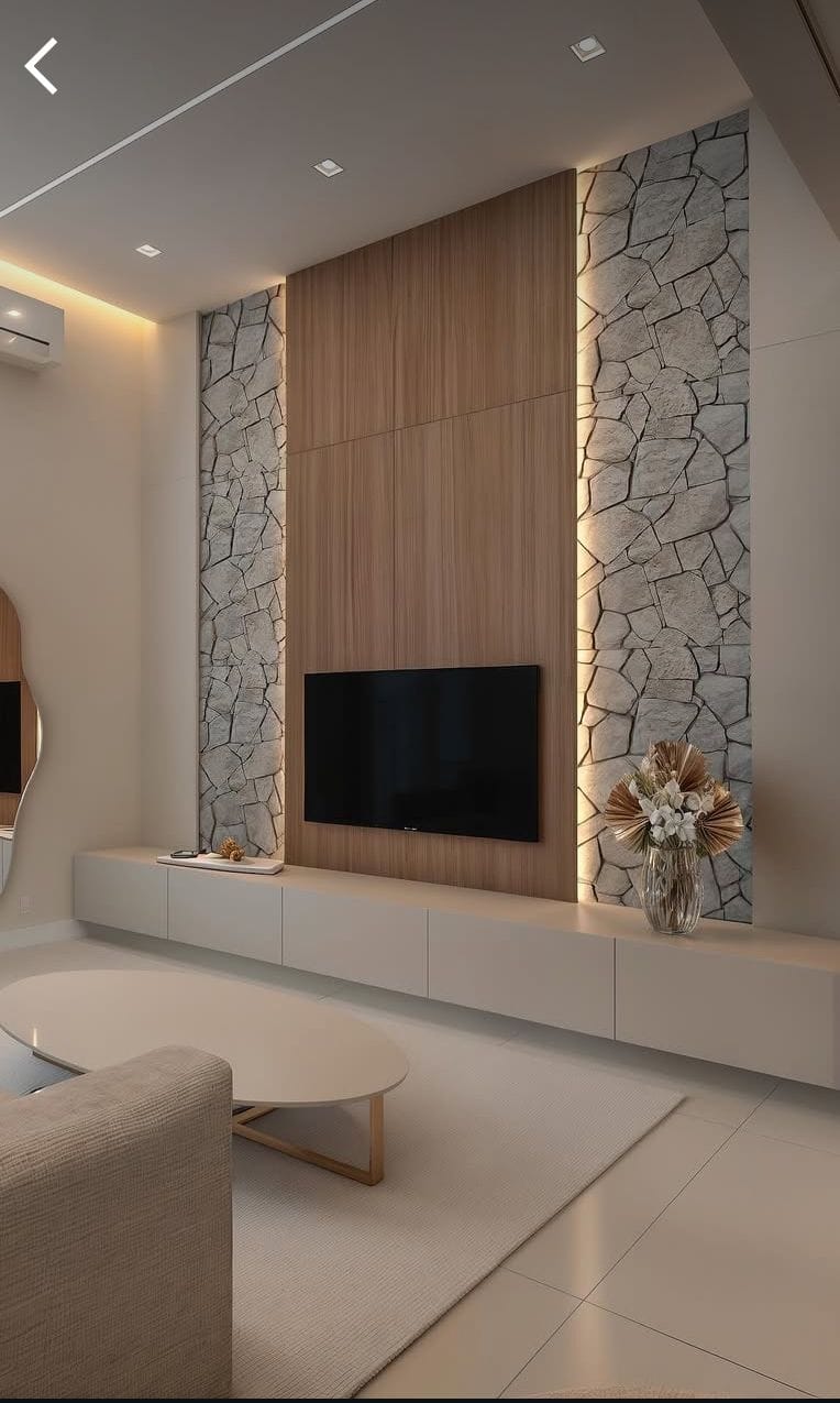 TV კონსოლი Modero Space Design-ისგან – განათებული პანელი, დახვეწილი კონსოლი თანამედროვე ინტერიერისთვის