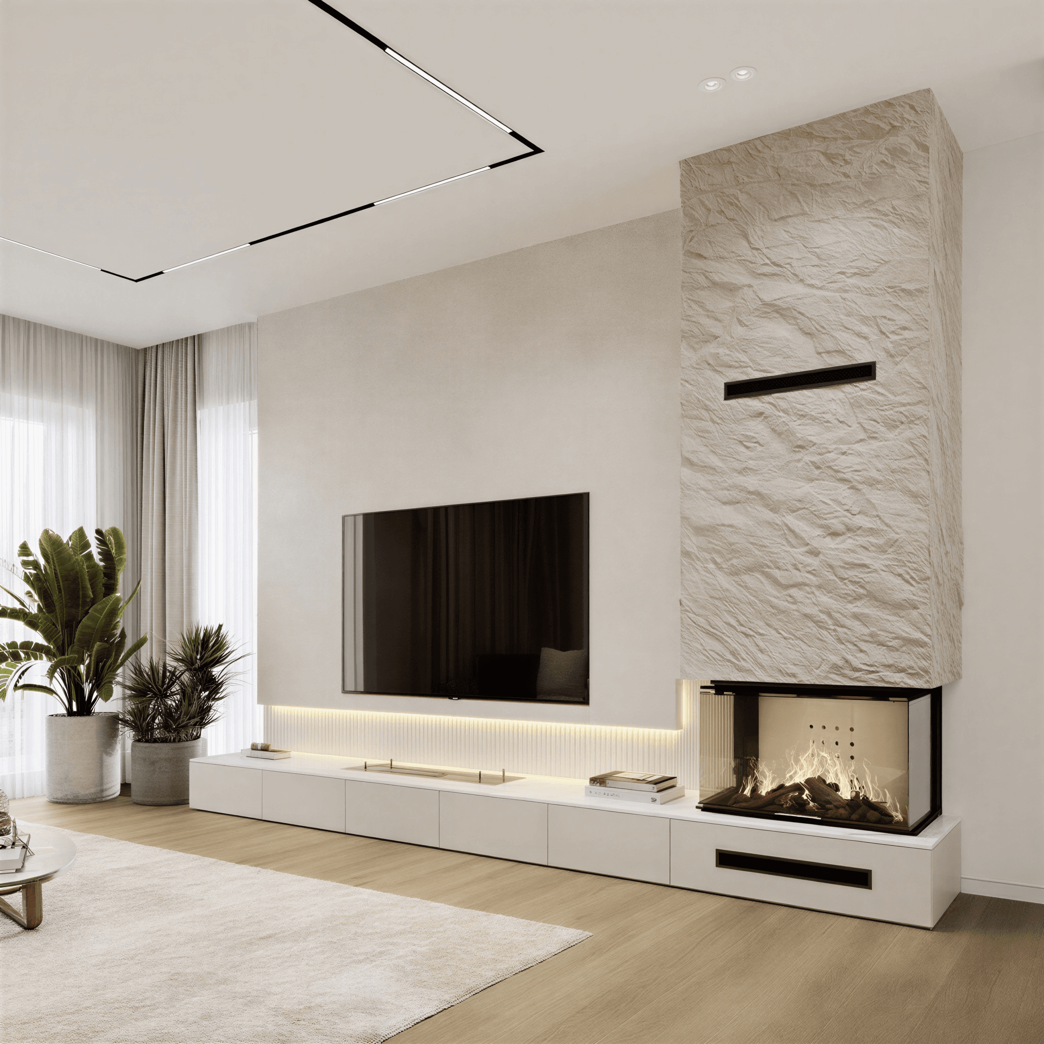 TV კედელი – Modero მისაღები ოთახისთვის