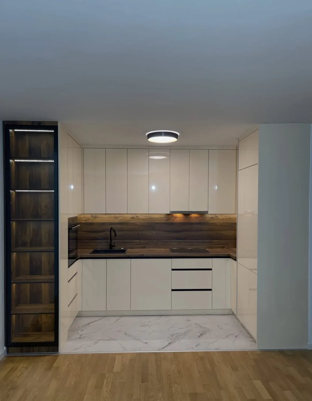 Acrylic Kitchen თანამედროვე აკრილის სამზარეულო პრიალა ზედაპირით